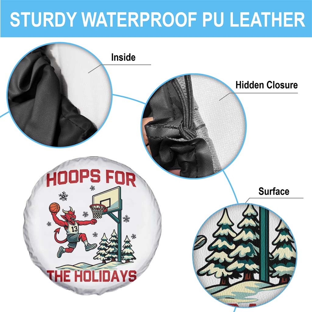 Funny Christmas Basketball Jersey Devil Spare Tire Cover Hoops For The Holidays - Wonder Print Shop