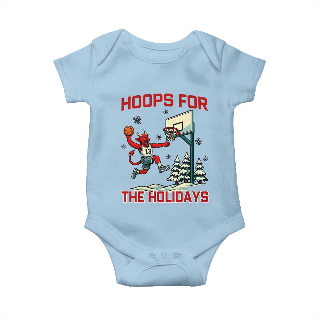 Funny Christmas Basketball Jersey Devil Baby Onesie Hoops For The Holidays - Wonder Print Shop