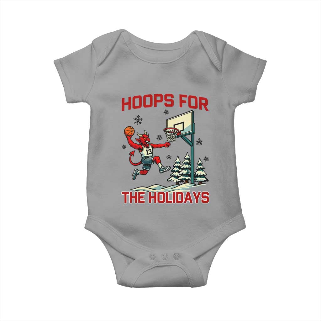 Funny Christmas Basketball Jersey Devil Baby Onesie Hoops For The Holidays - Wonder Print Shop