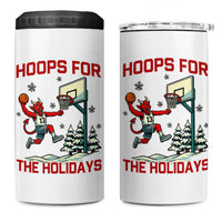Funny Christmas Basketball Jersey Devil 4 in 1 Can Cooler Tumbler Hoops For The Holidays