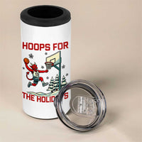 Funny Christmas Basketball Jersey Devil 4 in 1 Can Cooler Tumbler Hoops For The Holidays