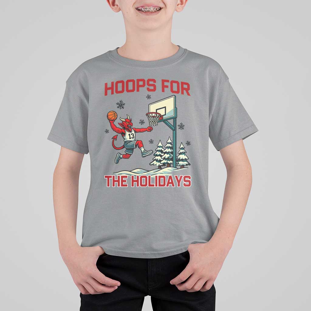 Funny Christmas Basketball Jersey Devil T Shirt For Kid Hoops For The Holidays - Wonder Print Shop