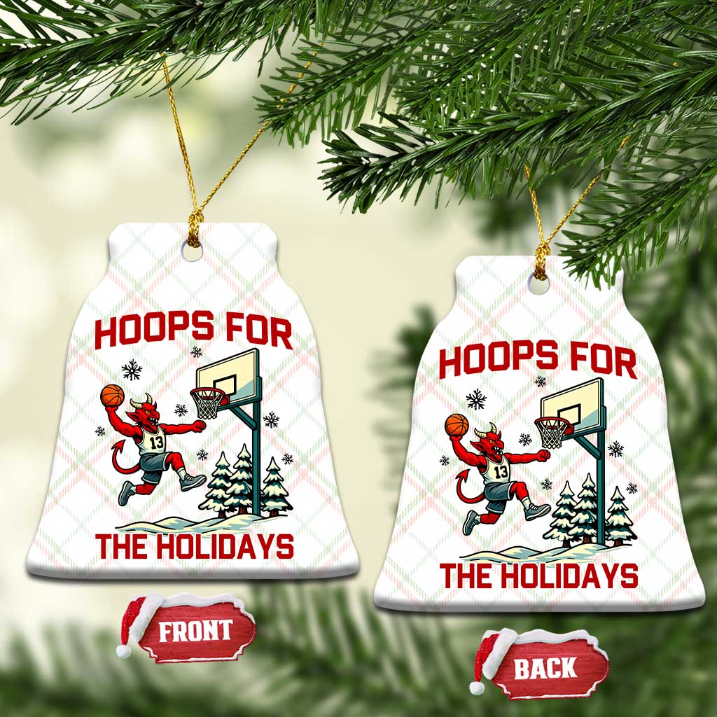 Funny Xmas Basketball Jersey Devil Ceramic Ornament Hoops For The Holidays - Wonder Print Shop