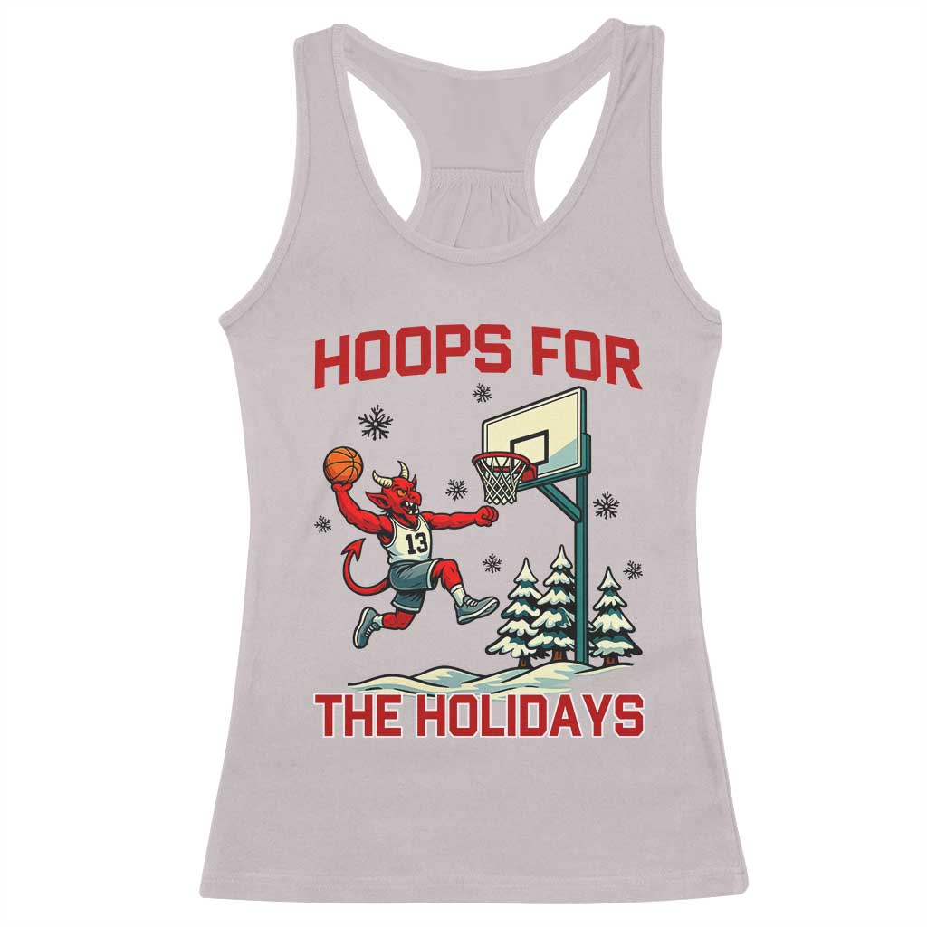 Funny Christmas Basketball Jersey Devil Racerback Tank Top Hoops For The Holidays - Wonder Print Shop