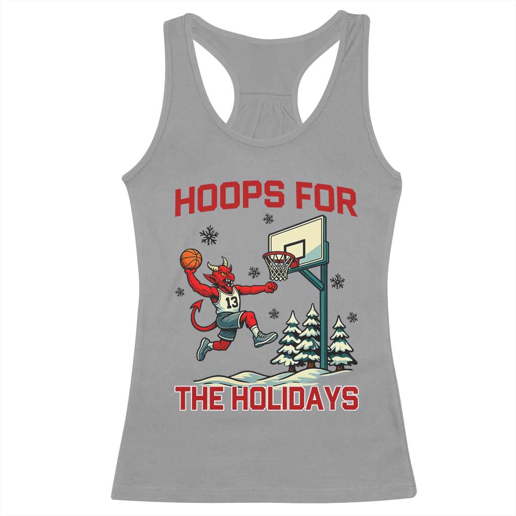 Funny Christmas Basketball Jersey Devil Racerback Tank Top Hoops For The Holidays - Wonder Print Shop
