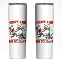 Funny Christmas Basketball Jersey Devil Skinny Tumbler Hoops For The Holidays