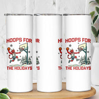 Funny Christmas Basketball Jersey Devil Skinny Tumbler Hoops For The Holidays