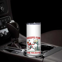 Funny Christmas Basketball Jersey Devil Skinny Tumbler Hoops For The Holidays
