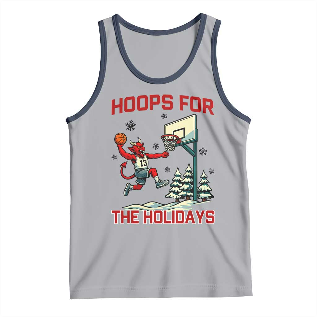 Funny Christmas Basketball Jersey Devil Tank Top Hoops For The Holidays - Wonder Print Shop