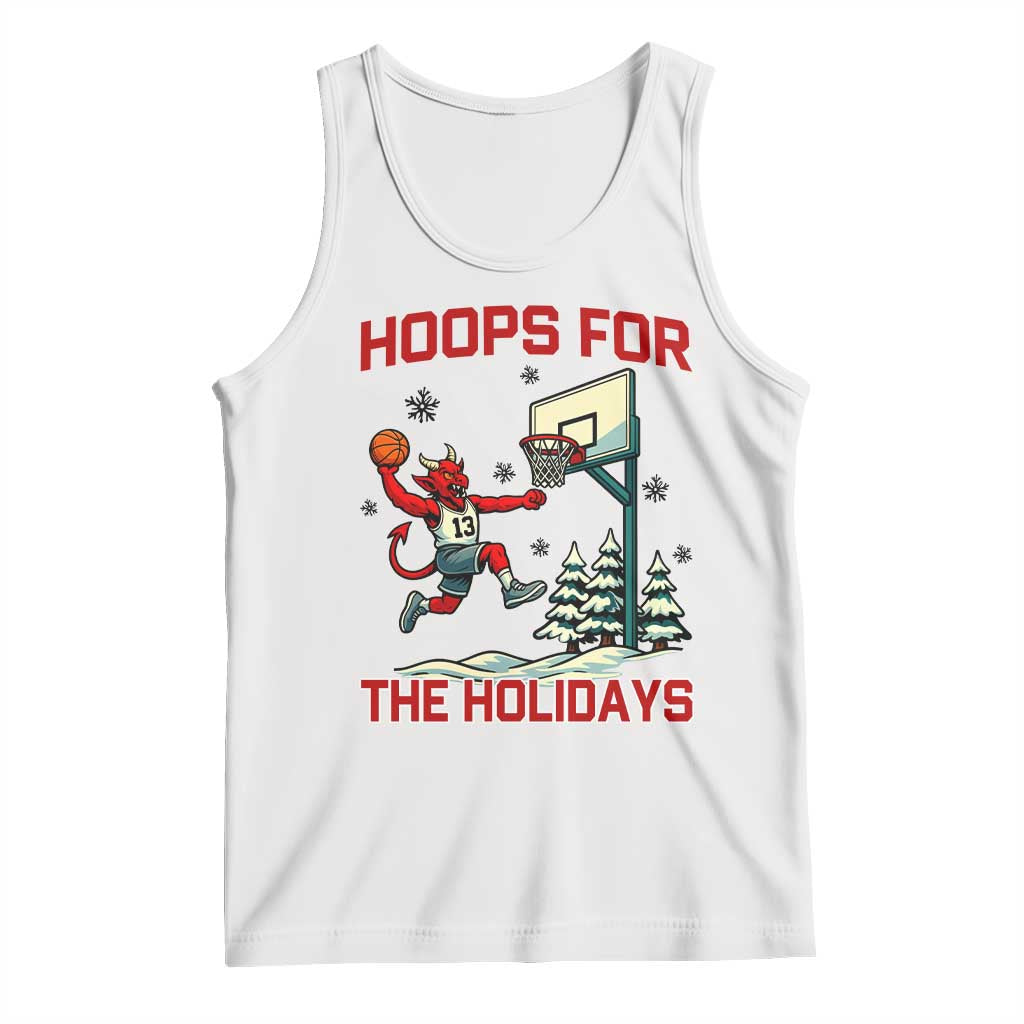 Funny Christmas Basketball Jersey Devil Tank Top Hoops For The Holidays - Wonder Print Shop