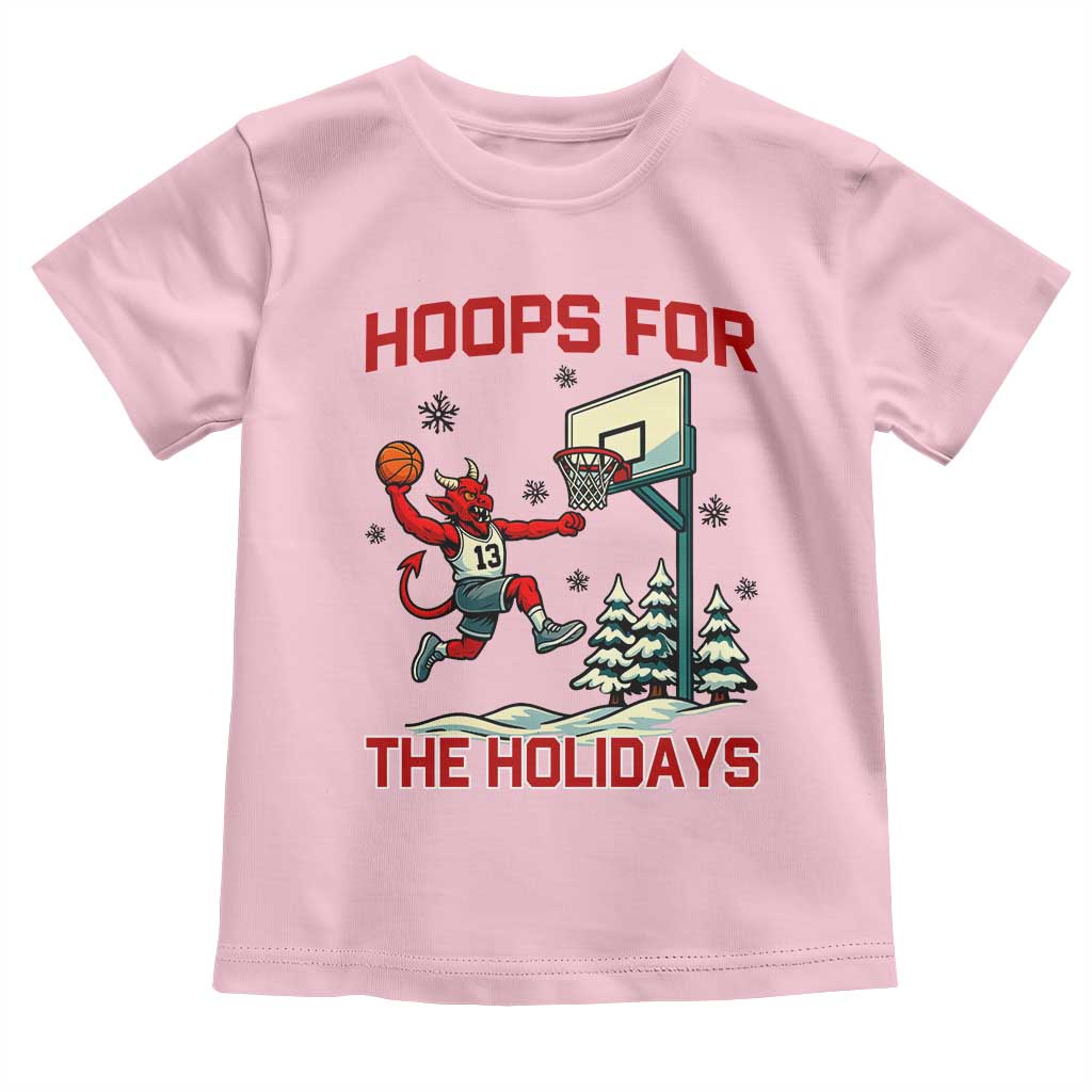 Funny Christmas Basketball Jersey Devil Toddler T Shirt Hoops For The Holidays - Wonder Print Shop