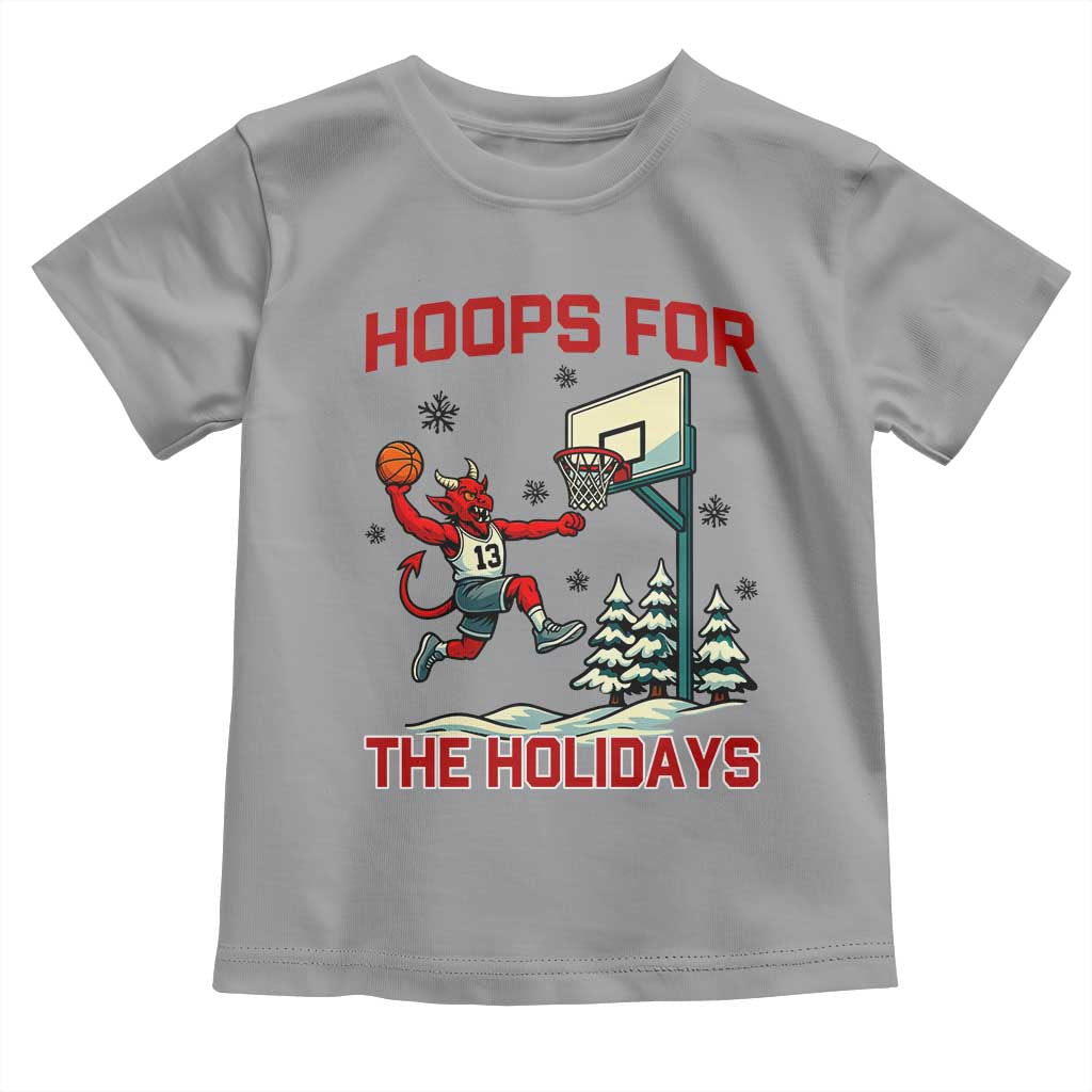 Funny Christmas Basketball Jersey Devil Toddler T Shirt Hoops For The Holidays - Wonder Print Shop