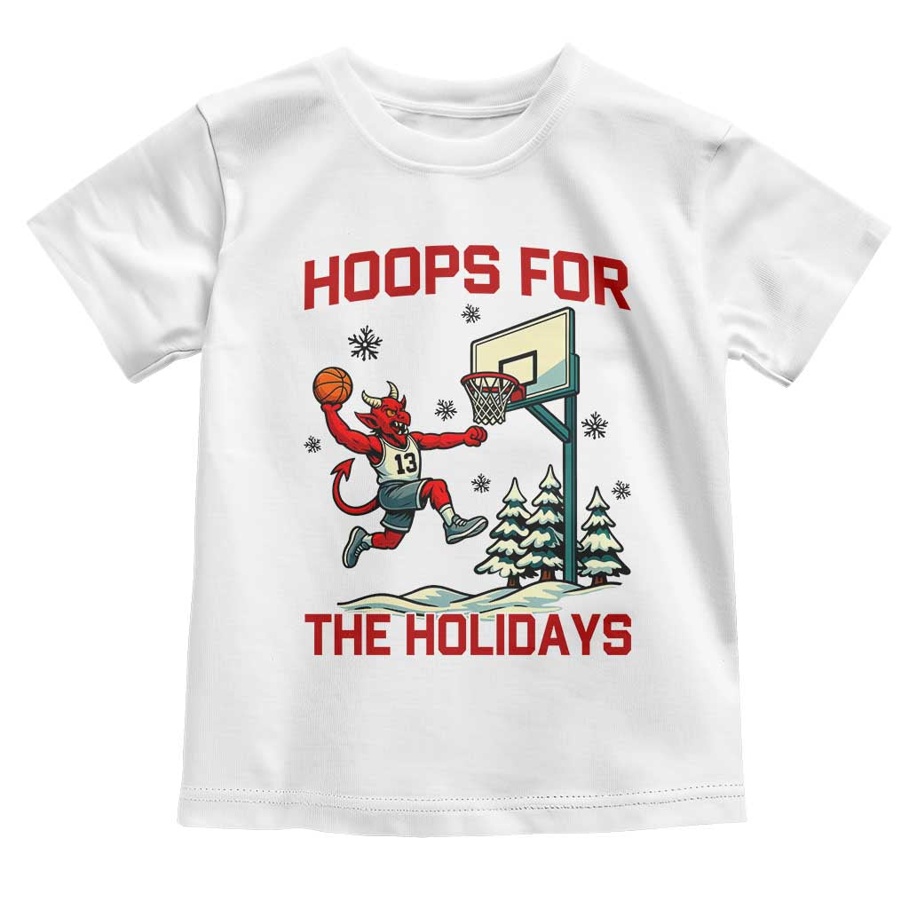 Funny Christmas Basketball Jersey Devil Toddler T Shirt Hoops For The Holidays - Wonder Print Shop