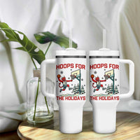 Funny Christmas Basketball Jersey Devil Tumbler With Handle Hoops For The Holidays