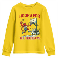 Funny Christmas Basketball Jersey Devil Youth Sweatshirt Hoops For The Holidays - Wonder Print Shop