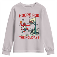 Funny Christmas Basketball Jersey Devil Youth Sweatshirt Hoops For The Holidays - Wonder Print Shop