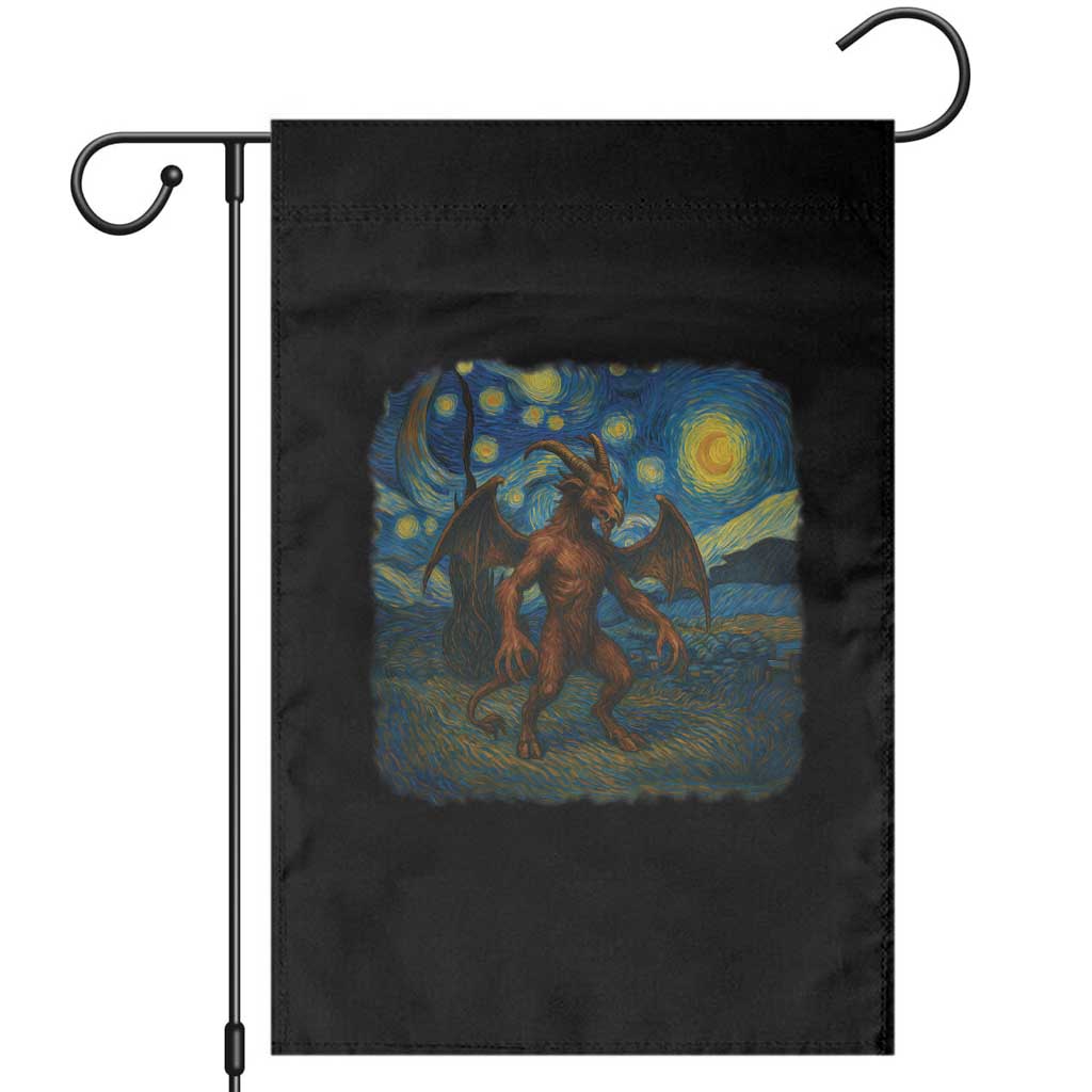 Jersey Devil Starry Night Garden Flag Van Gogh Cryptid Gift - Wonder Print Shop