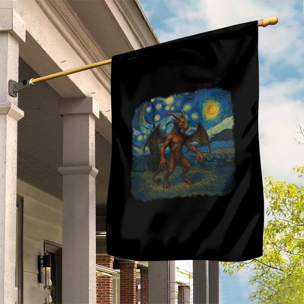 Jersey Devil Starry Night Garden Flag Van Gogh Cryptid Gift - Wonder Print Shop
