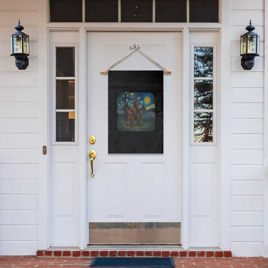 Jersey Devil Starry Night Garden Flag Van Gogh Cryptid Gift - Wonder Print Shop
