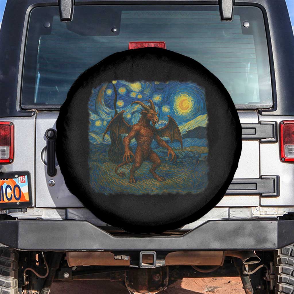 Jersey Devil Starry Night Spare Tire Cover Van Gogh Cryptid Gift - Wonder Print Shop
