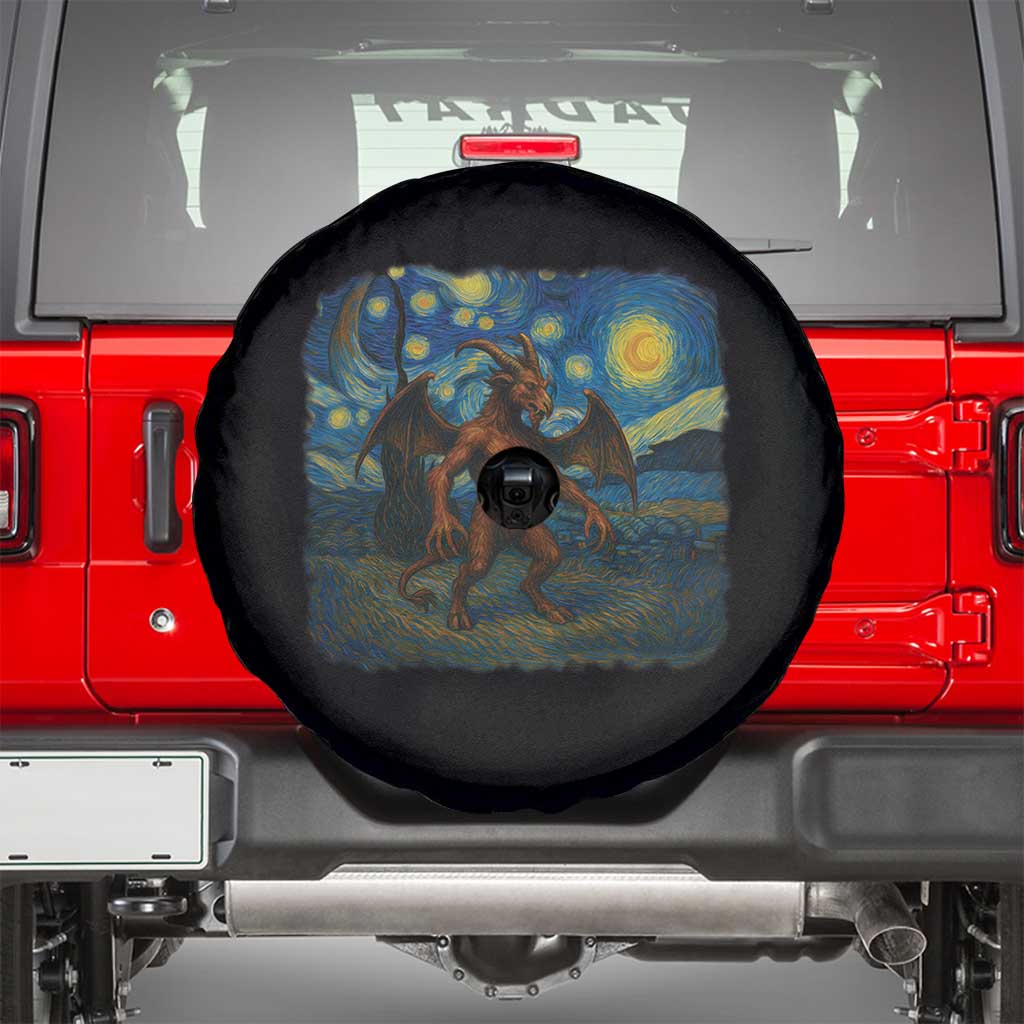 Jersey Devil Starry Night Spare Tire Cover Van Gogh Cryptid Gift - Wonder Print Shop