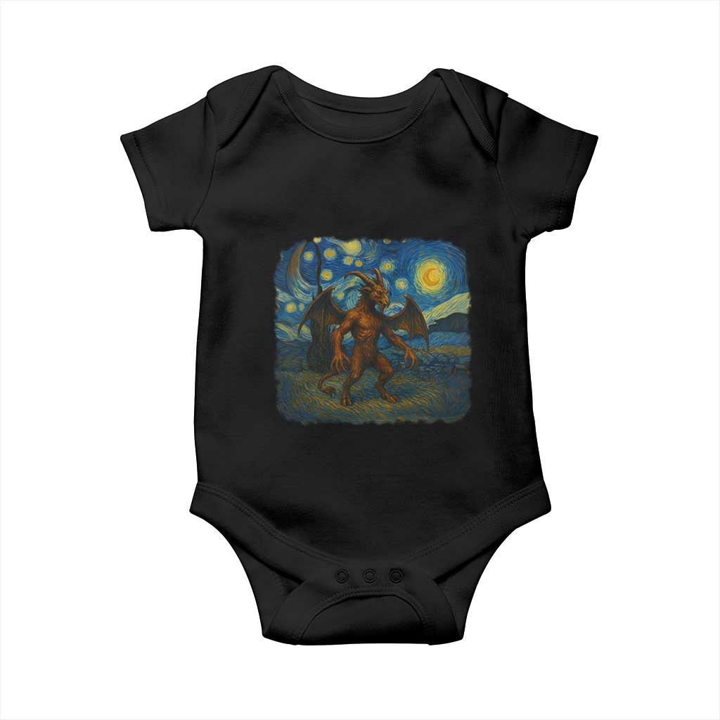 Jersey Devil Starry Night Baby Onesie Van Gogh Cryptid Gift - Wonder Print Shop