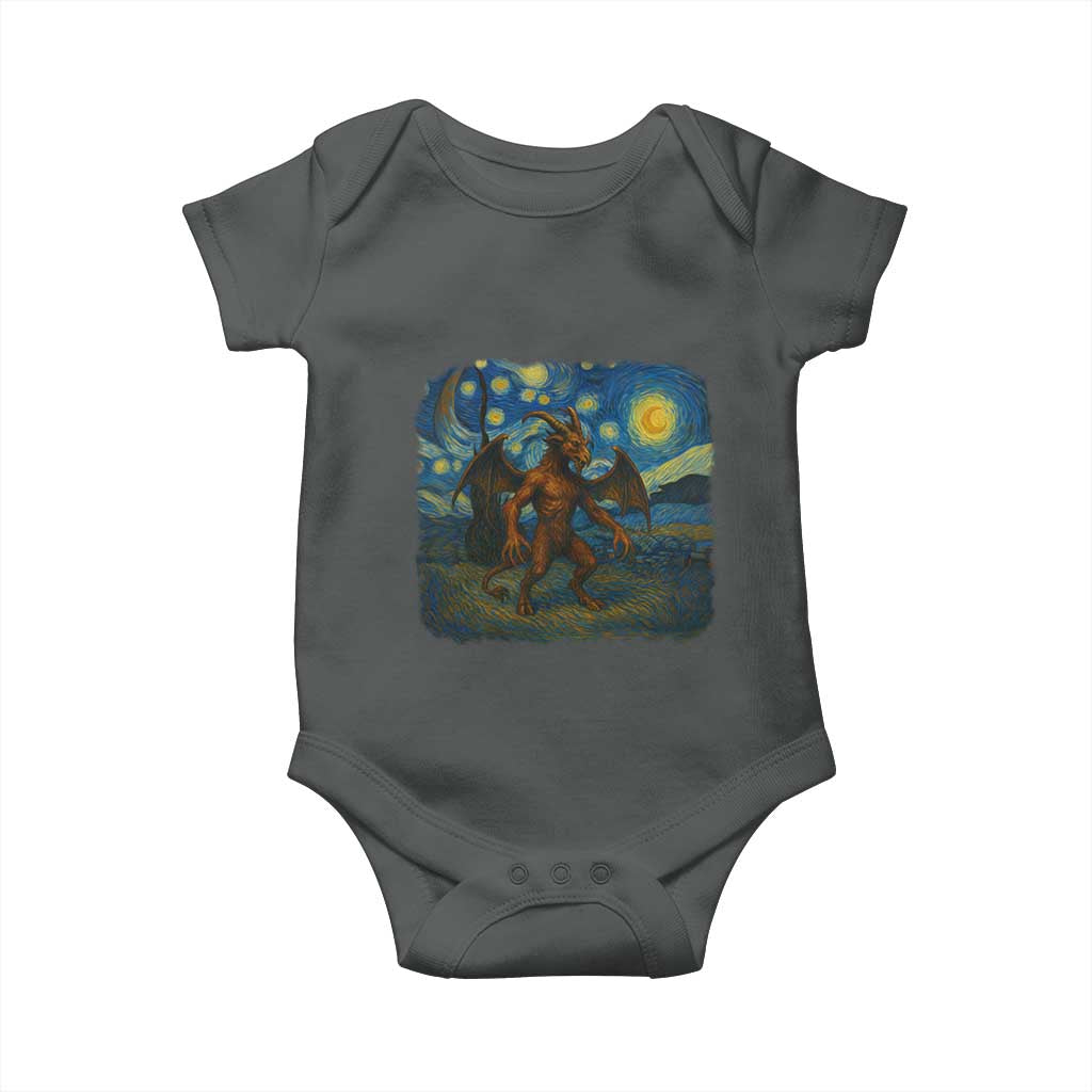 Jersey Devil Starry Night Baby Onesie Van Gogh Cryptid Gift - Wonder Print Shop