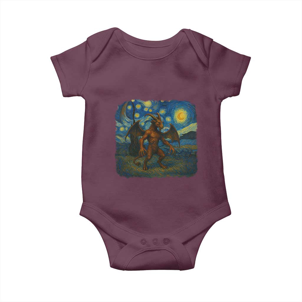 Jersey Devil Starry Night Baby Onesie Van Gogh Cryptid Gift - Wonder Print Shop