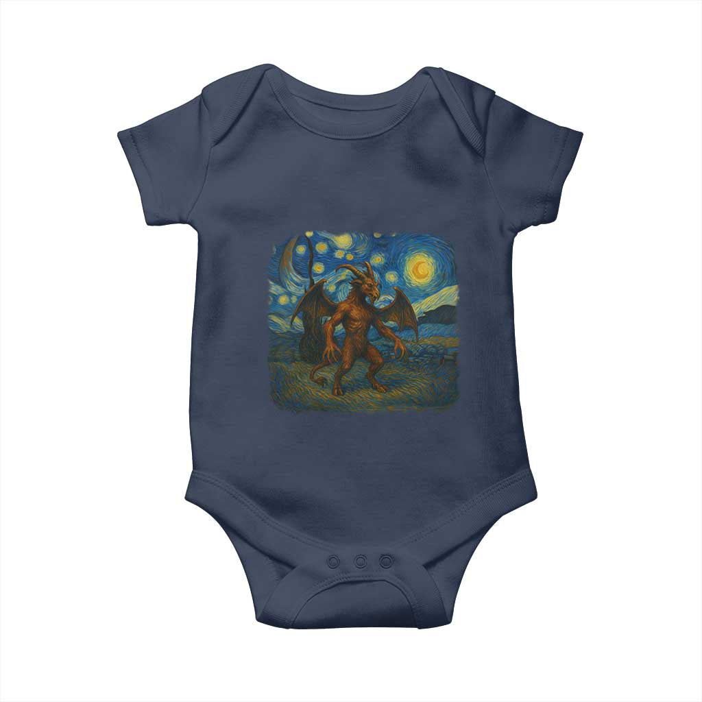Jersey Devil Starry Night Baby Onesie Van Gogh Cryptid Gift - Wonder Print Shop