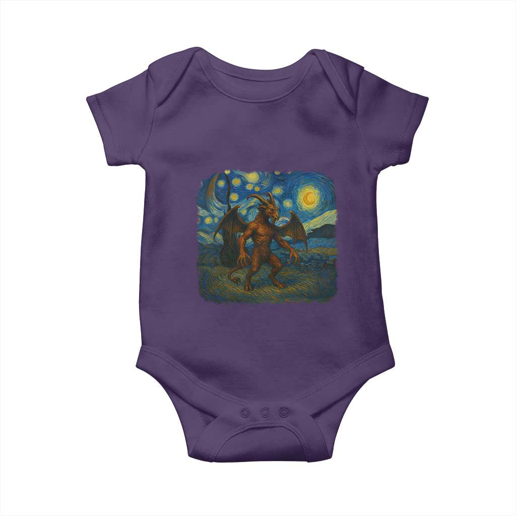 Jersey Devil Starry Night Baby Onesie Van Gogh Cryptid Gift - Wonder Print Shop