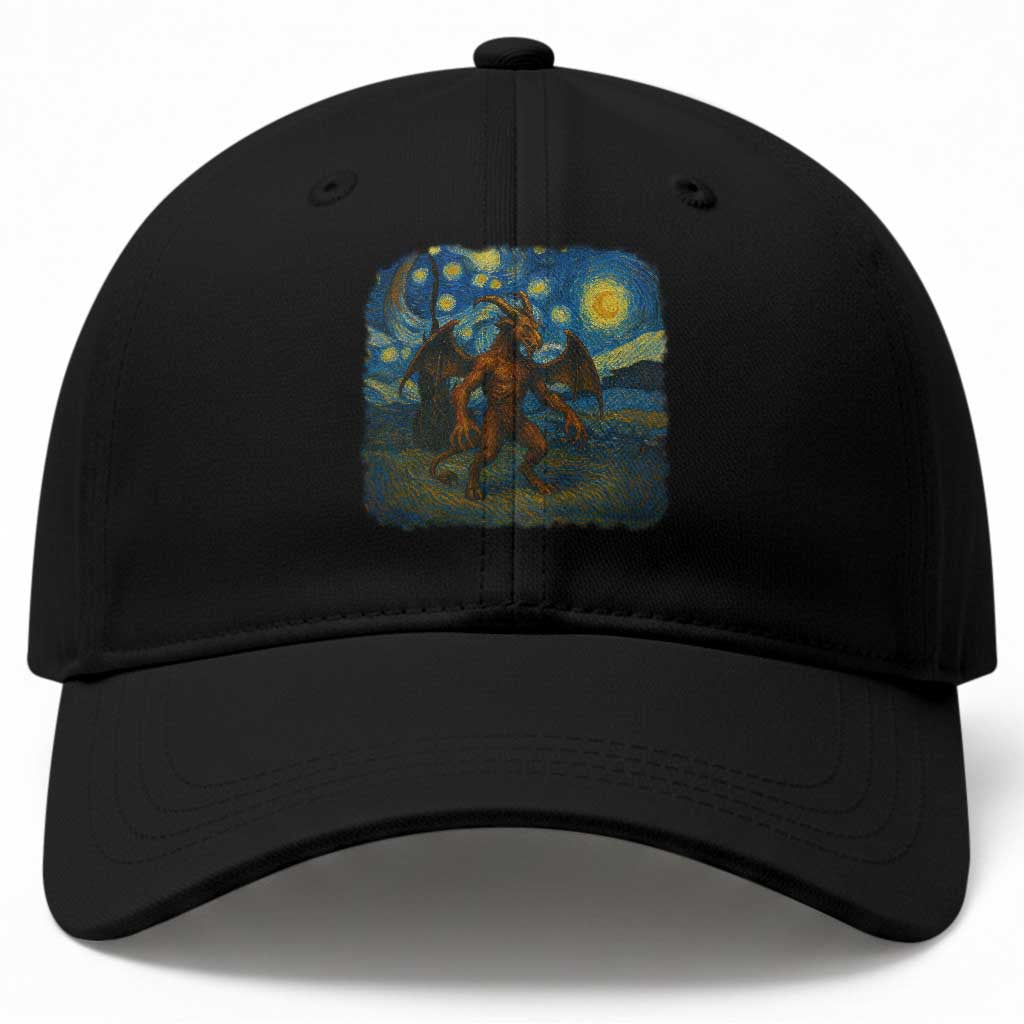 Jersey Devil Starry Night Baseball Cap Van Gogh Cryptid Gift