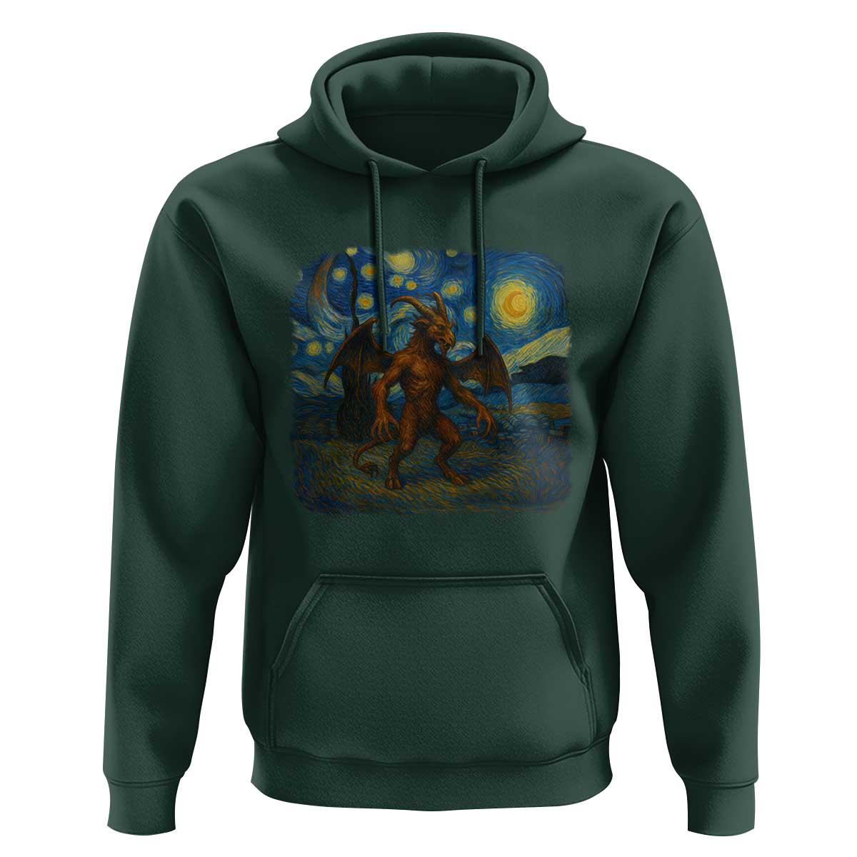 Jersey Devil Starry Night Hoodie Van Gogh Cryptid Gift - Wonder Print Shop