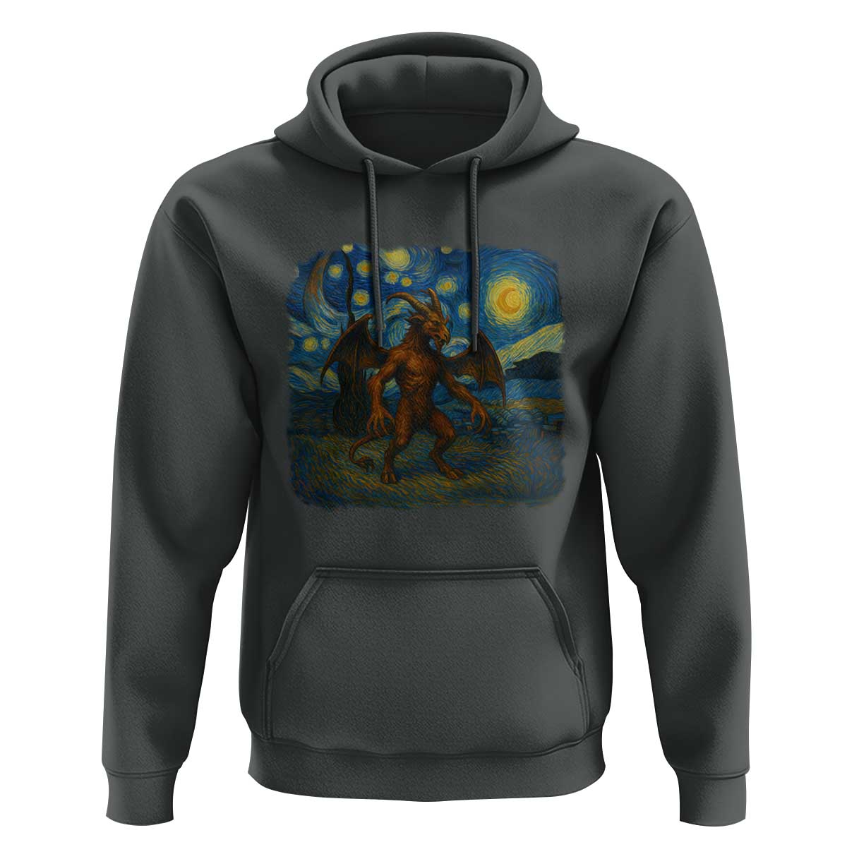 Jersey Devil Starry Night Hoodie Van Gogh Cryptid Gift - Wonder Print Shop