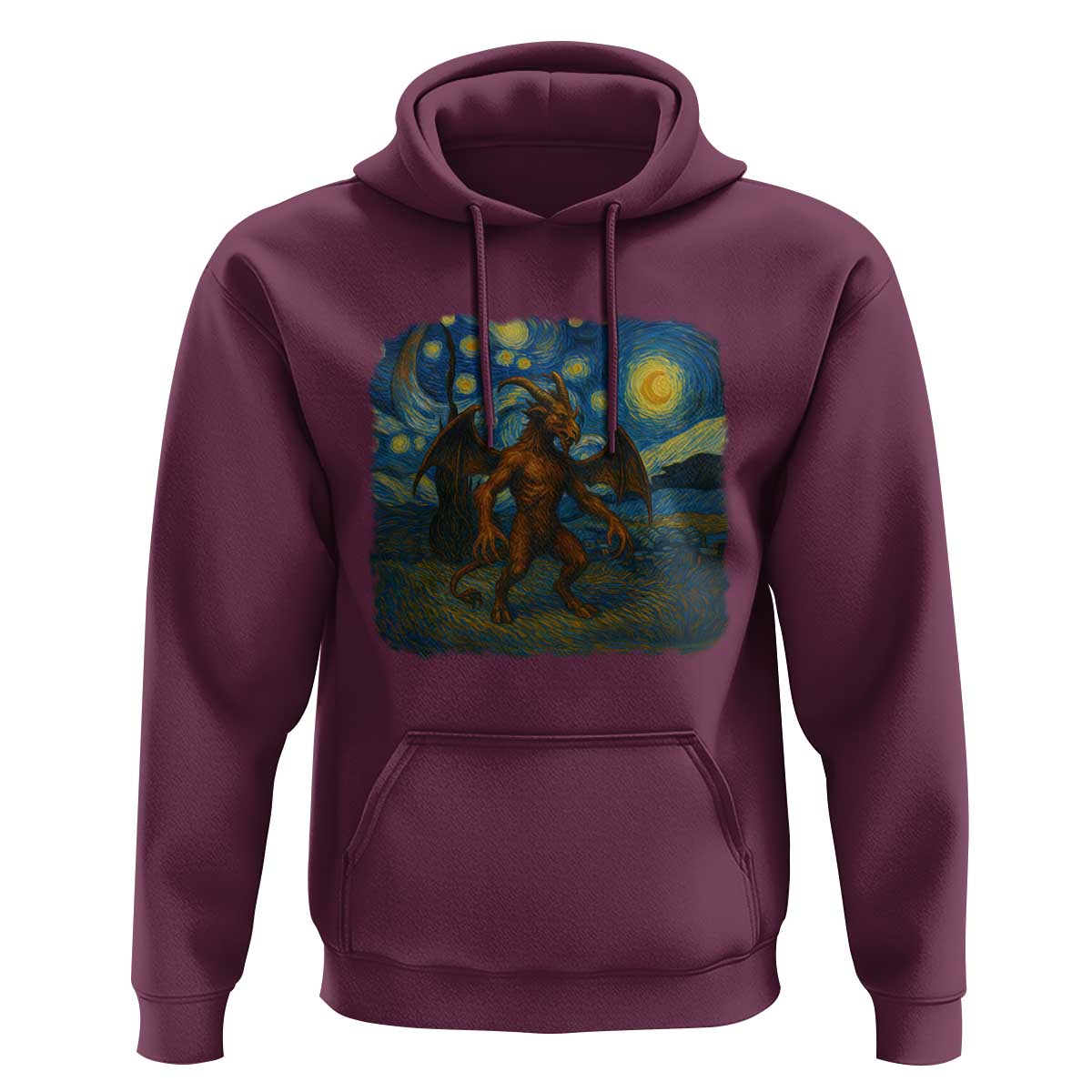 Jersey Devil Starry Night Hoodie Van Gogh Cryptid Gift - Wonder Print Shop