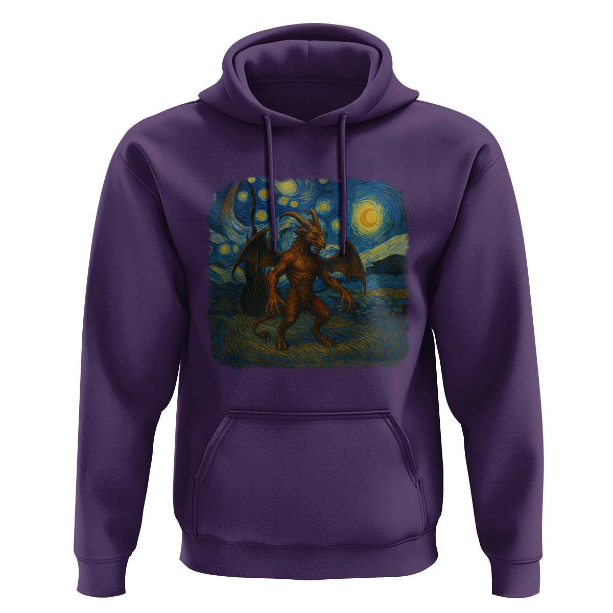 Jersey Devil Starry Night Hoodie Van Gogh Cryptid Gift - Wonder Print Shop
