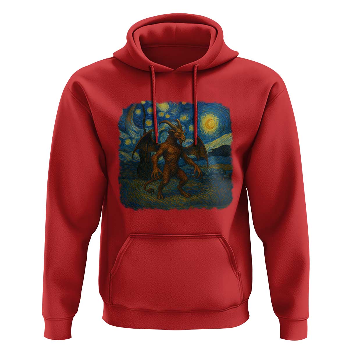 Jersey Devil Starry Night Hoodie Van Gogh Cryptid Gift - Wonder Print Shop