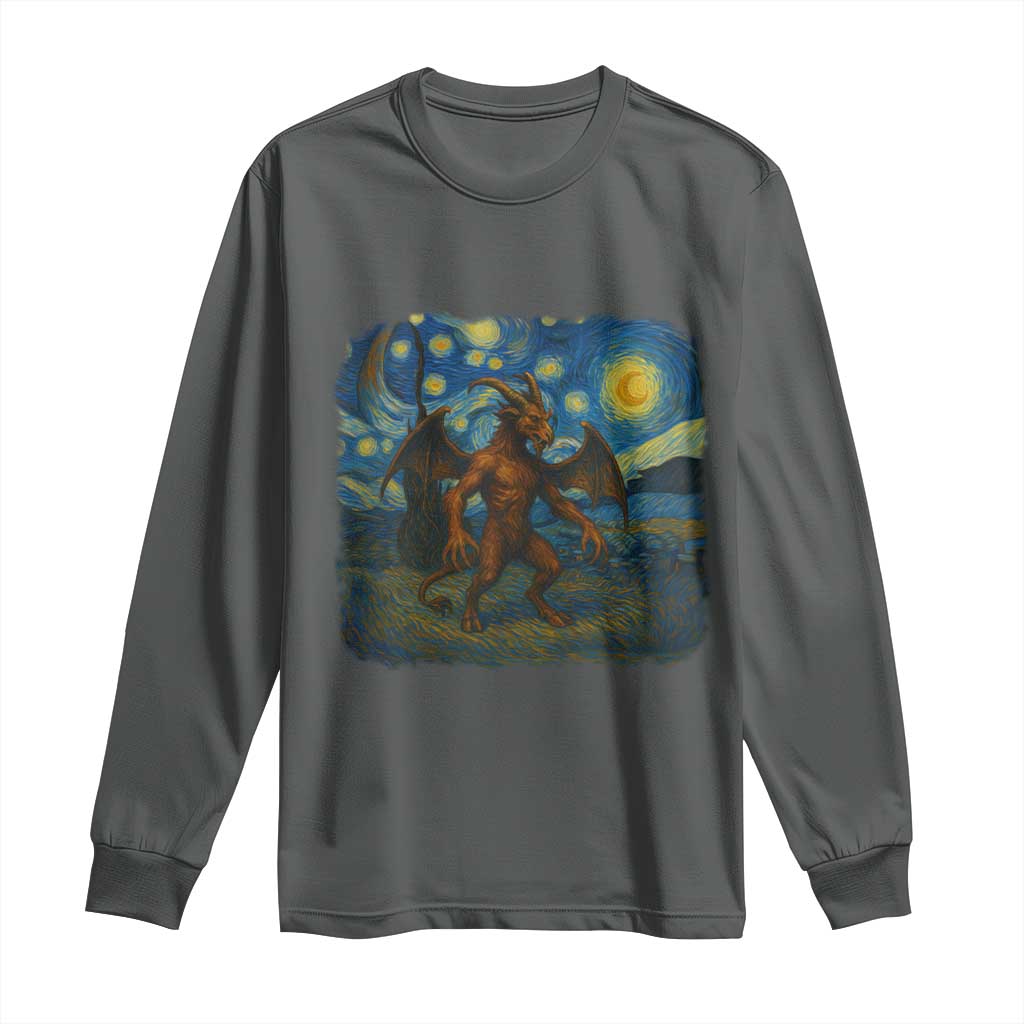 Jersey Devil Starry Night Long Sleeve Shirt Van Gogh Cryptid Gift - Wonder Print Shop