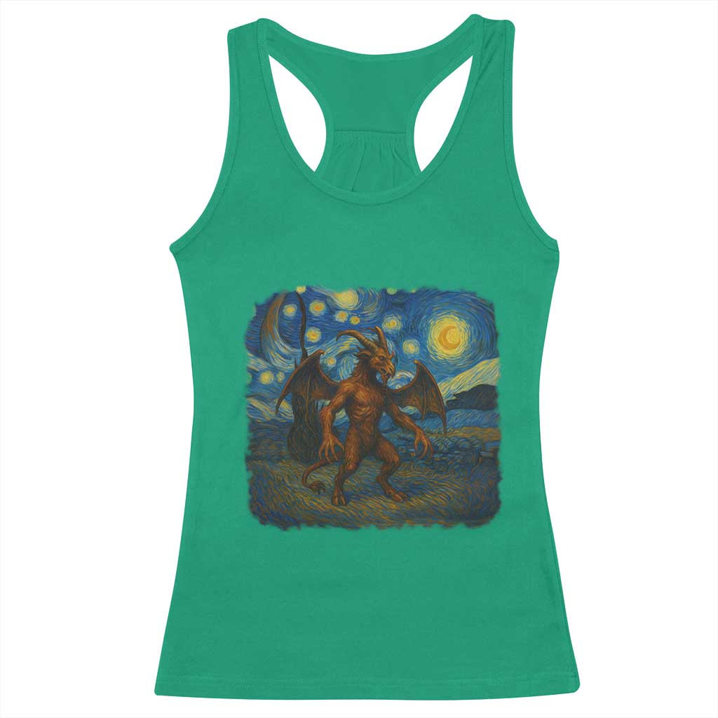 Jersey Devil Starry Night Racerback Tank Top Van Gogh Cryptid Gift - Wonder Print Shop