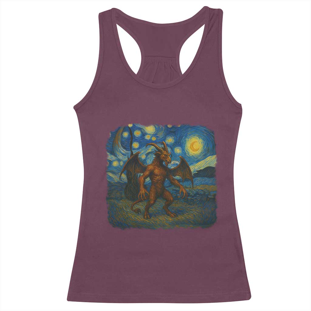 Jersey Devil Starry Night Racerback Tank Top Van Gogh Cryptid Gift - Wonder Print Shop