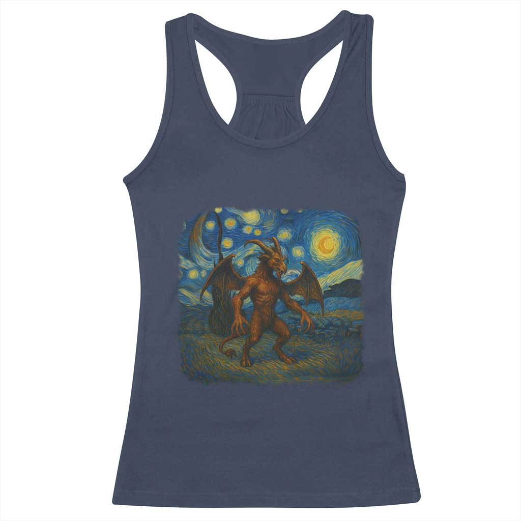 Jersey Devil Starry Night Racerback Tank Top Van Gogh Cryptid Gift - Wonder Print Shop
