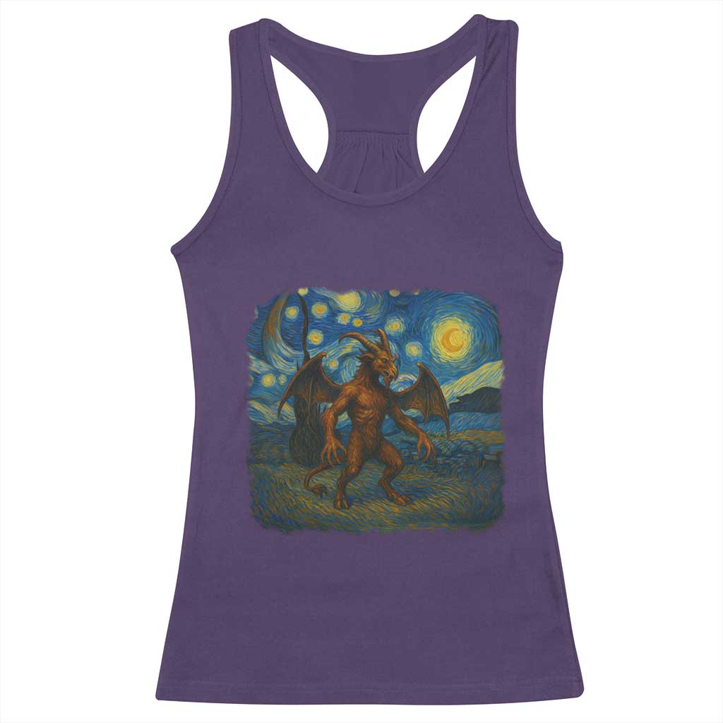 Jersey Devil Starry Night Racerback Tank Top Van Gogh Cryptid Gift - Wonder Print Shop