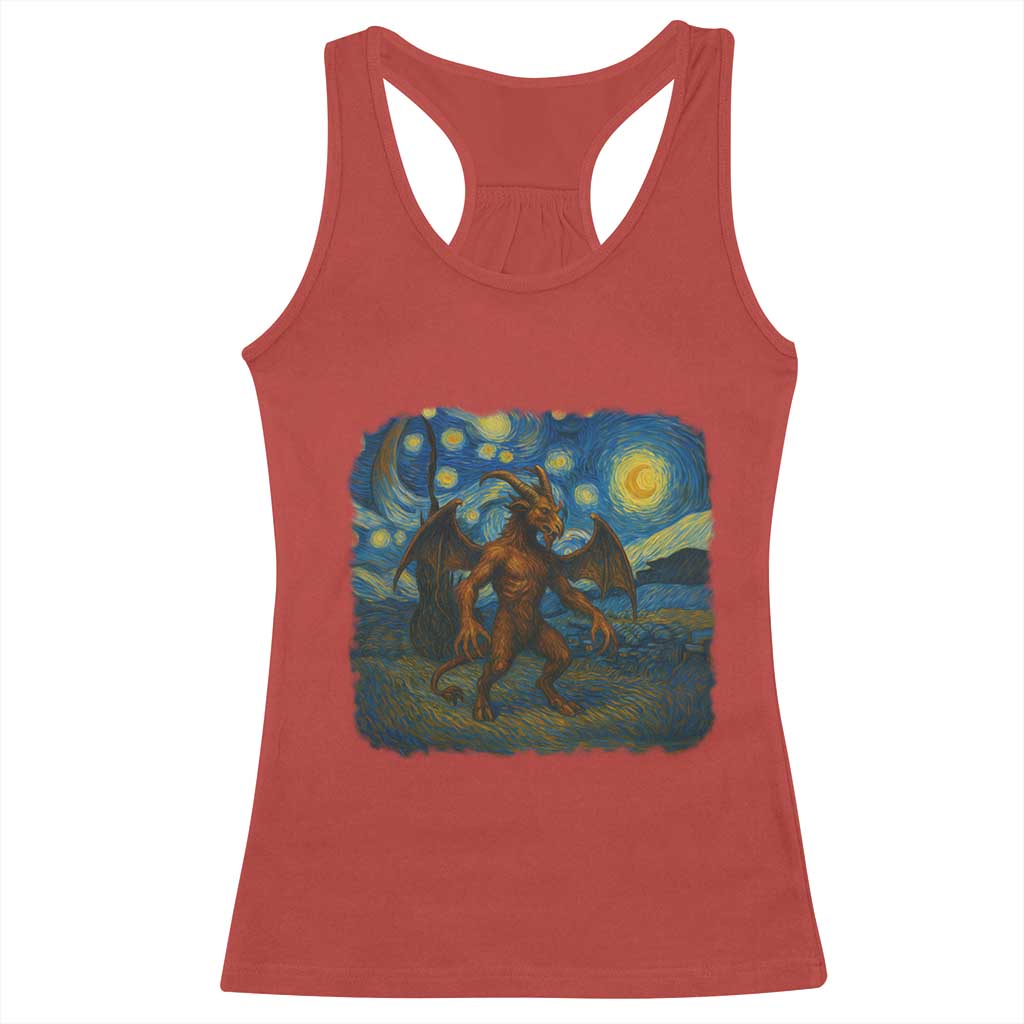 Jersey Devil Starry Night Racerback Tank Top Van Gogh Cryptid Gift - Wonder Print Shop