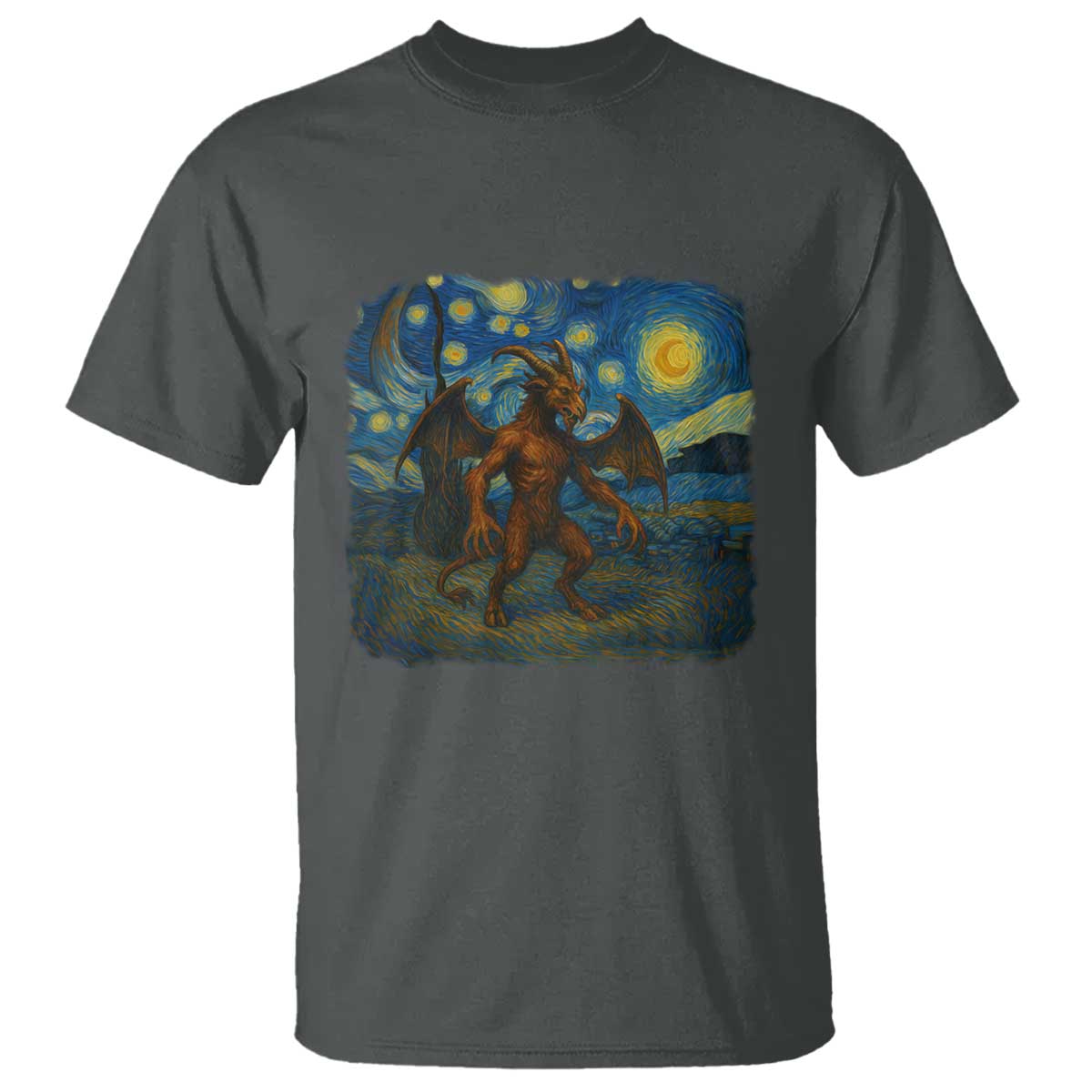 Jersey Devil Starry Night T Shirt Van Gogh Cryptid Gift - Wonder Print Shop