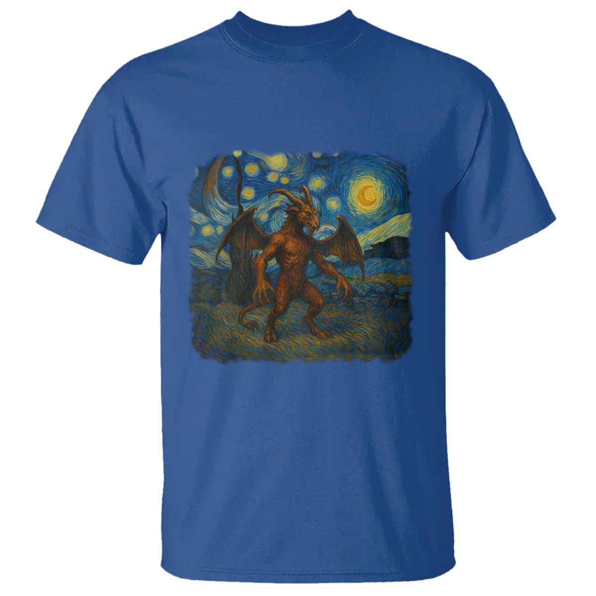 Jersey Devil Starry Night T Shirt Van Gogh Cryptid Gift - Wonder Print Shop