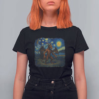 Jersey Devil Starry Night T Shirt For Women Van Gogh Cryptid Gift - Wonder Print Shop
