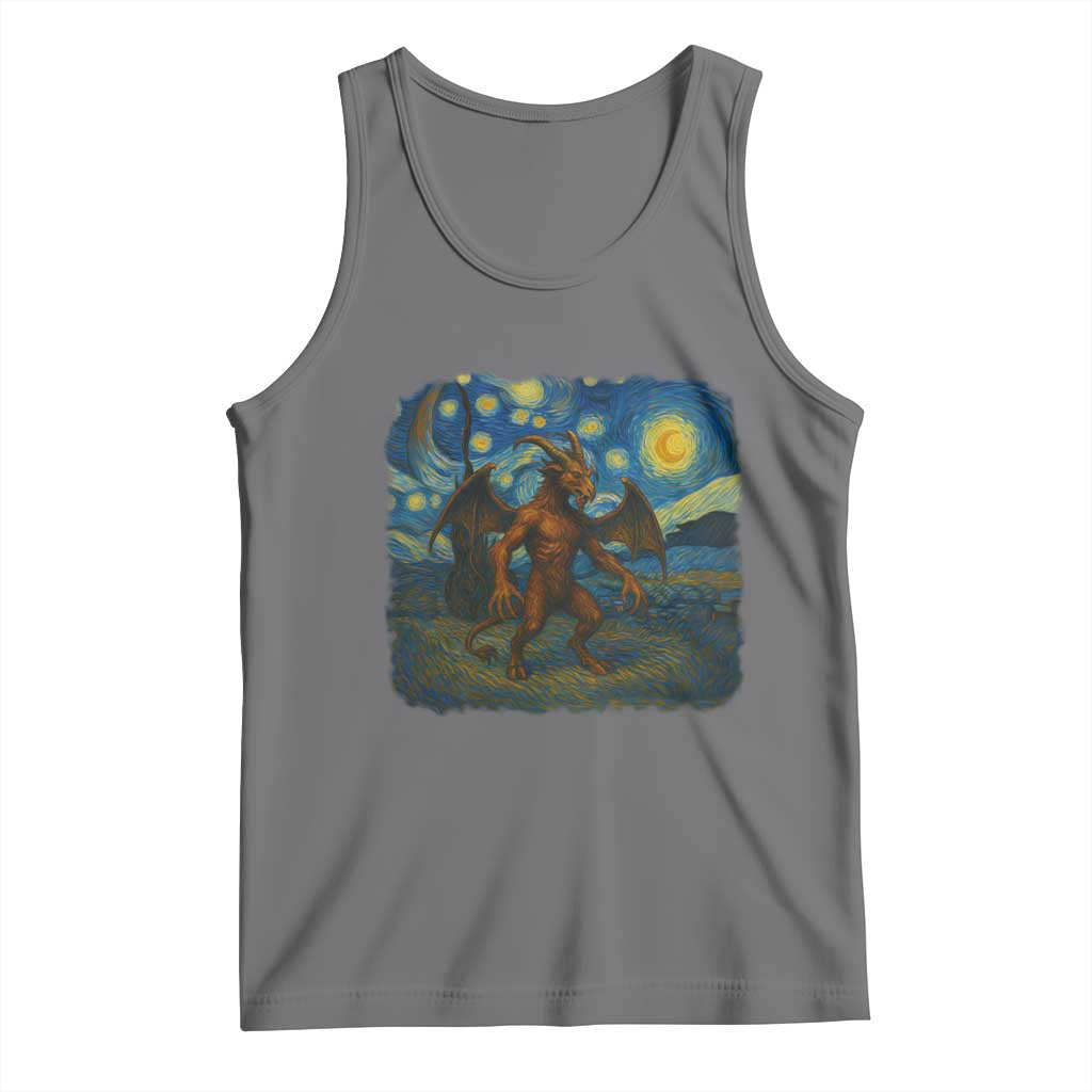 Jersey Devil Starry Night Tank Top Van Gogh Cryptid Gift - Wonder Print Shop