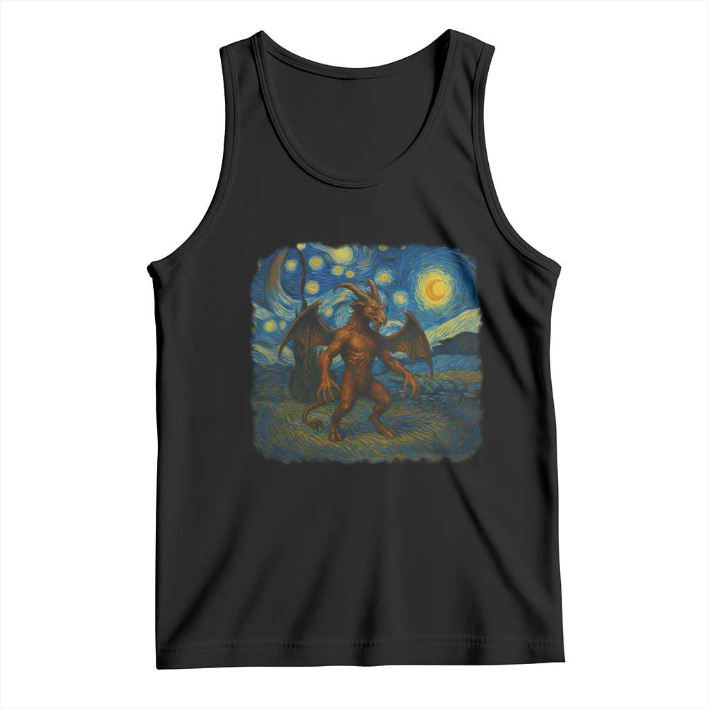 Jersey Devil Starry Night Tank Top Van Gogh Cryptid Gift - Wonder Print Shop