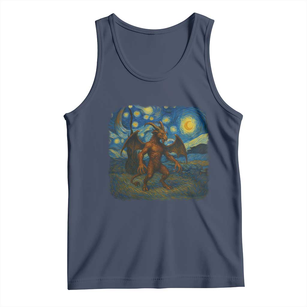 Jersey Devil Starry Night Tank Top Van Gogh Cryptid Gift - Wonder Print Shop