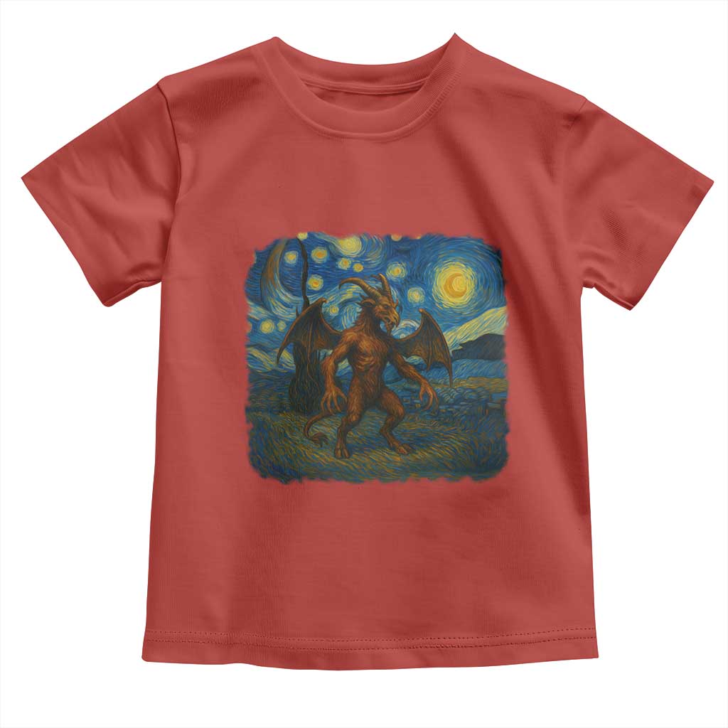 Jersey Devil Starry Night Toddler T Shirt Van Gogh Cryptid Gift - Wonder Print Shop