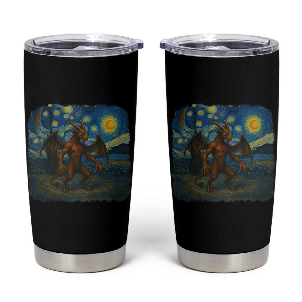 Jersey Devil Starry Night Tumbler Cup Van Gogh Cryptid Gift